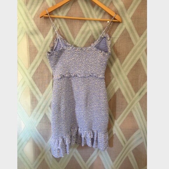 Lavender Floral Summer Dress- Stretchy with Ruffle Detail - Picture 3 of 6